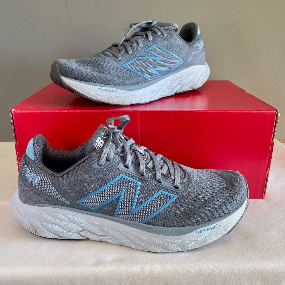 New Balance 880 v14 Womens 9.5 B Running Sneakers W880G14 Fresh Foam X Gray Blue